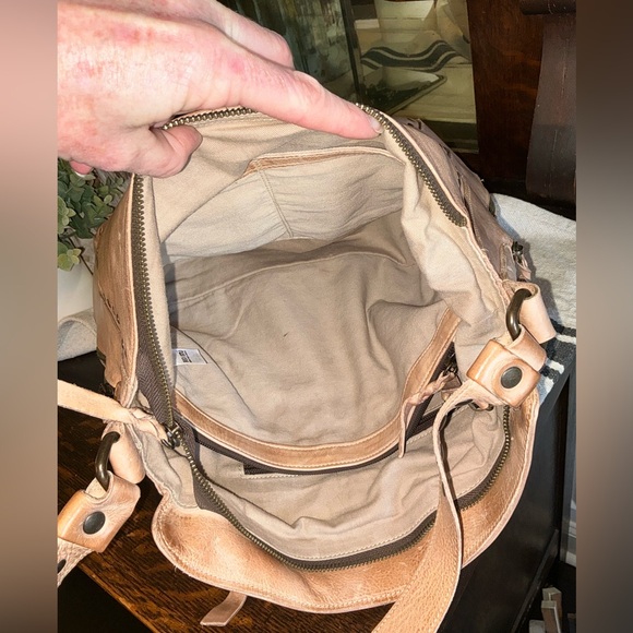 Bed Stu Leather Packet Shoulder Bag Studded Oats DD Tan MSRP $375 - Picture 11 of 14